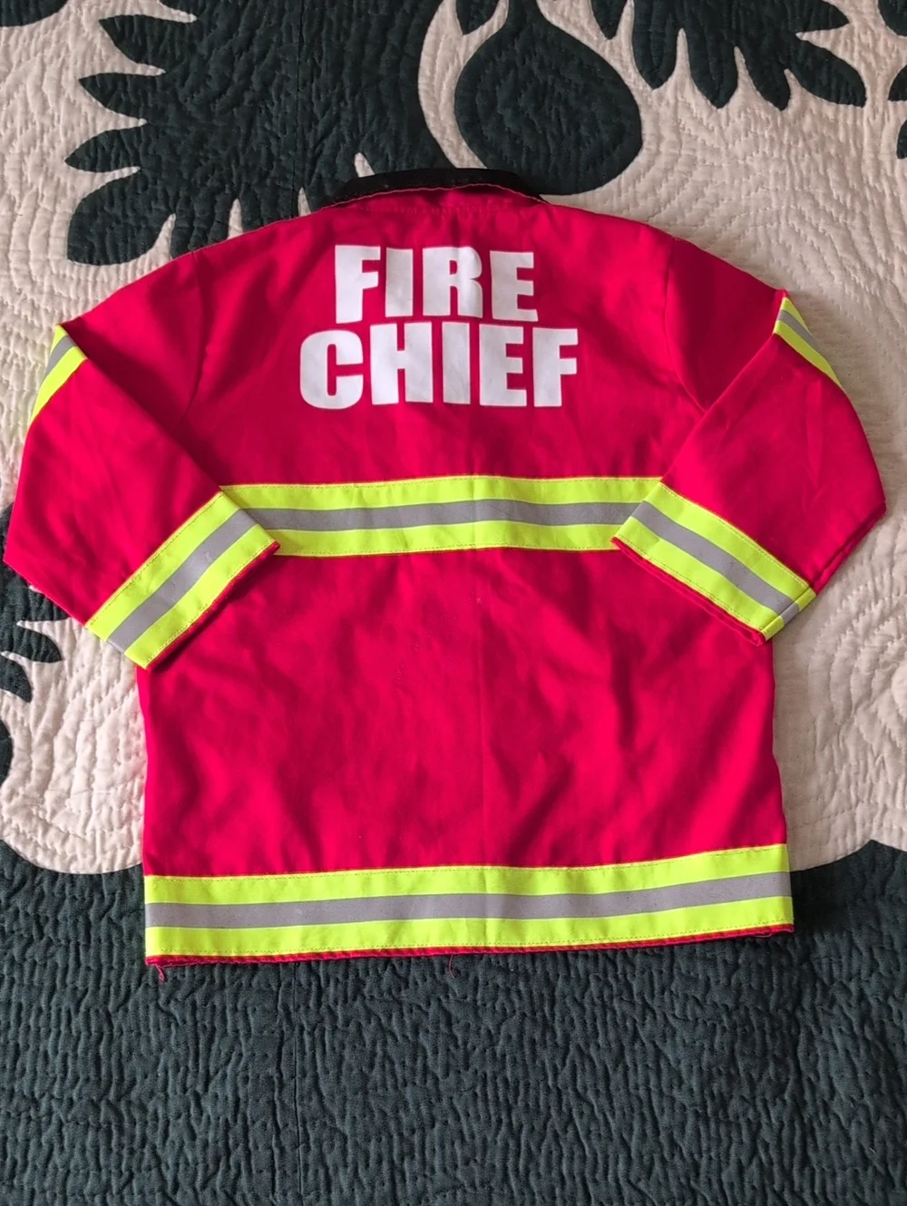 High-Visibility Fire 🚒 Chief Safety Jacket in Red with Reflective Stripes